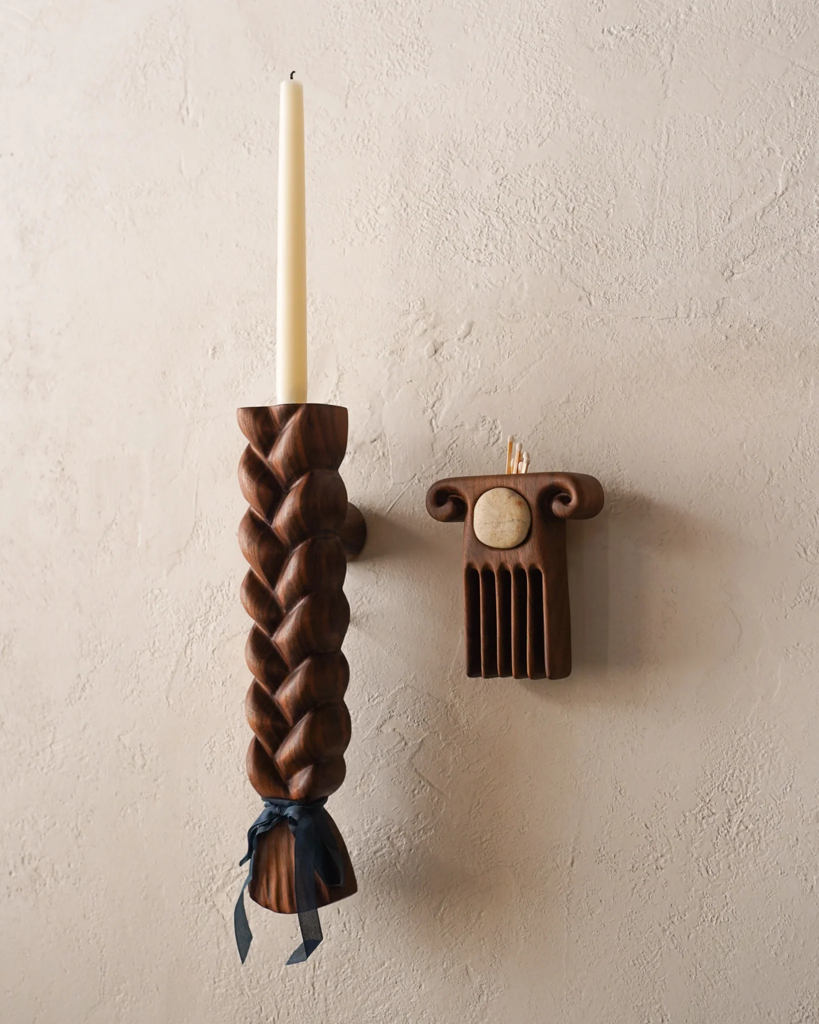 Braid & Comb Candle Holder Set