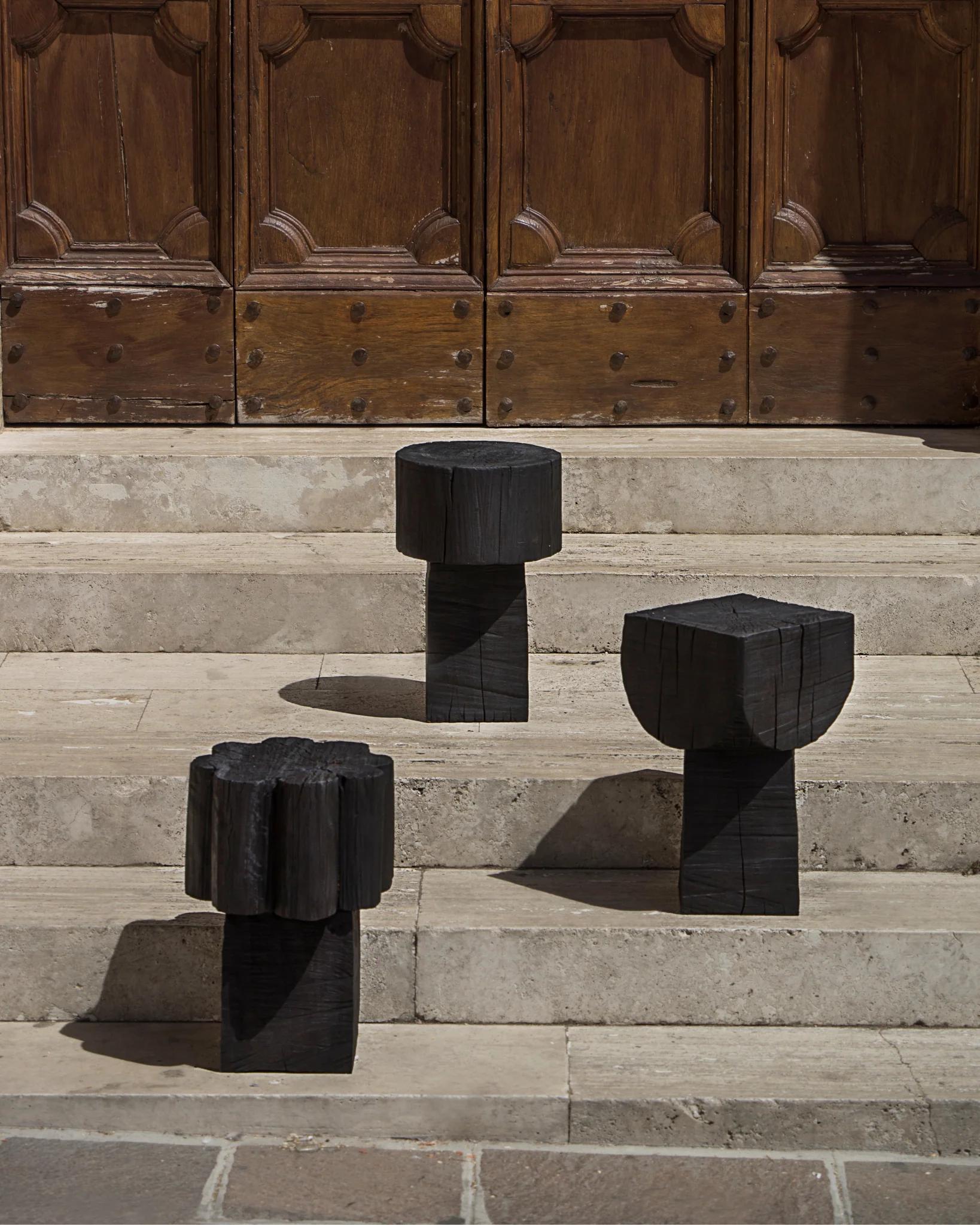 Burnt Black Coffee Table/Stool