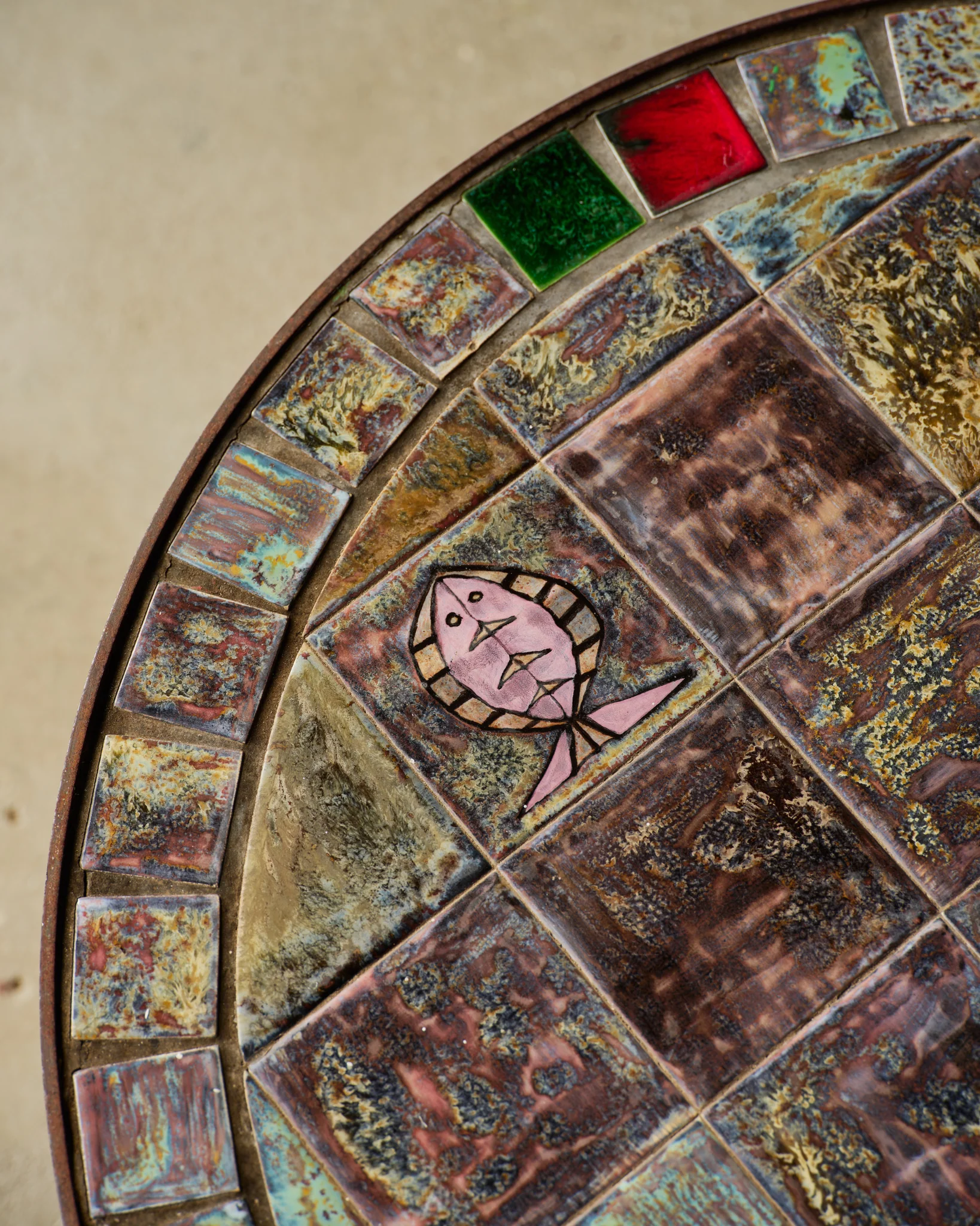 French Ceramic Tile Coffee Table - Image 3