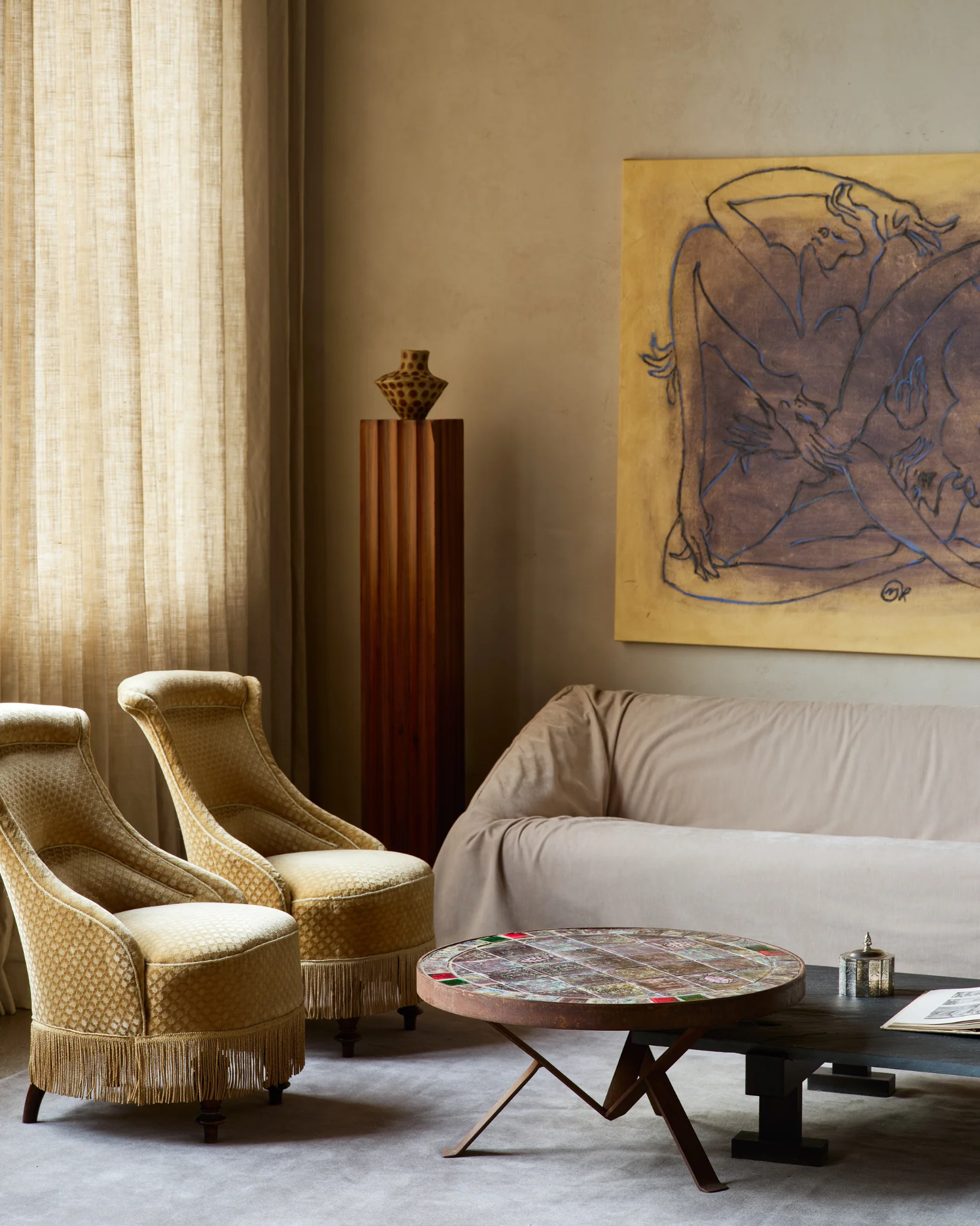 French Ceramic Tile Coffee Table - Image 5
