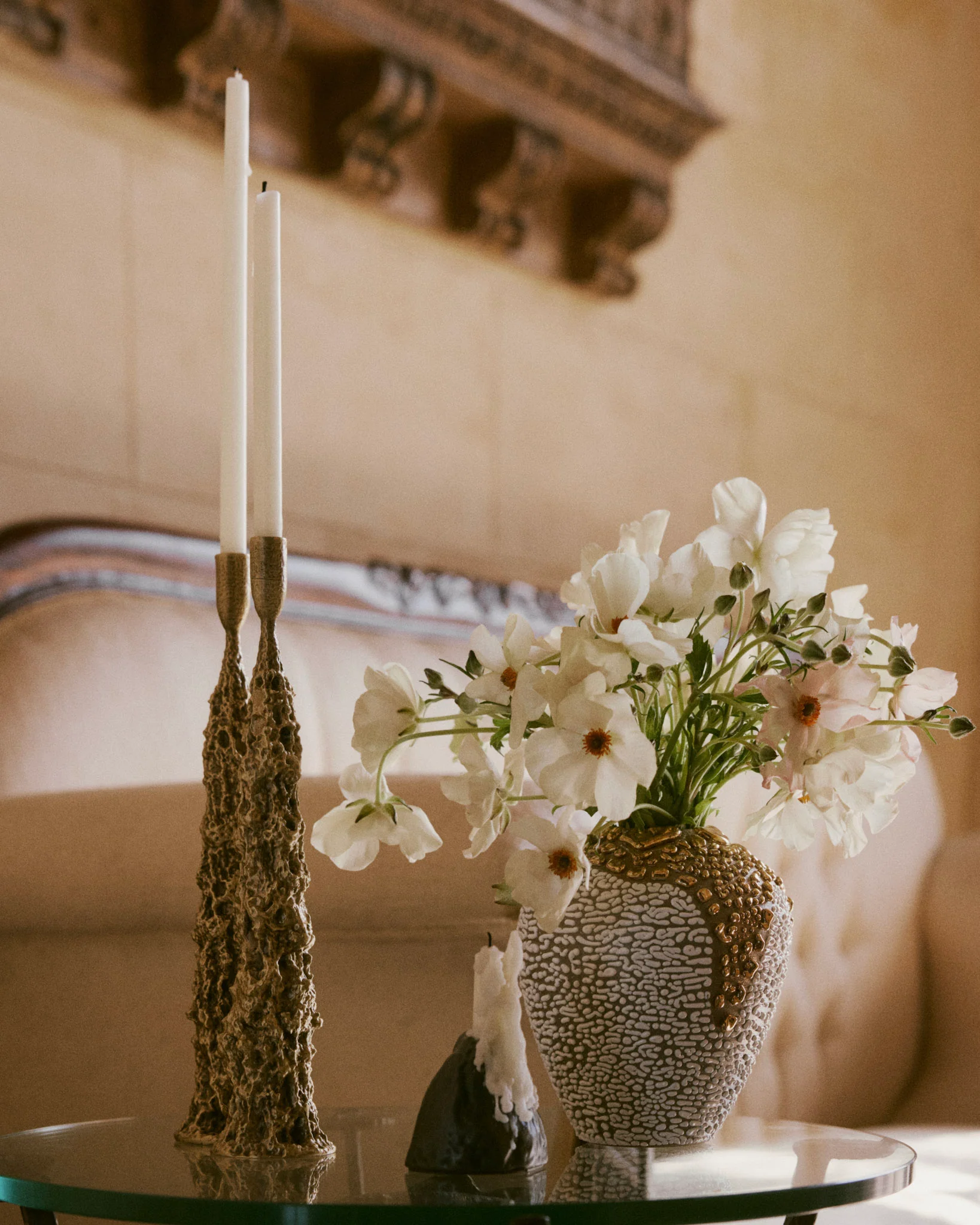 Fiera Candle Holder in Aged Brass - Image 5