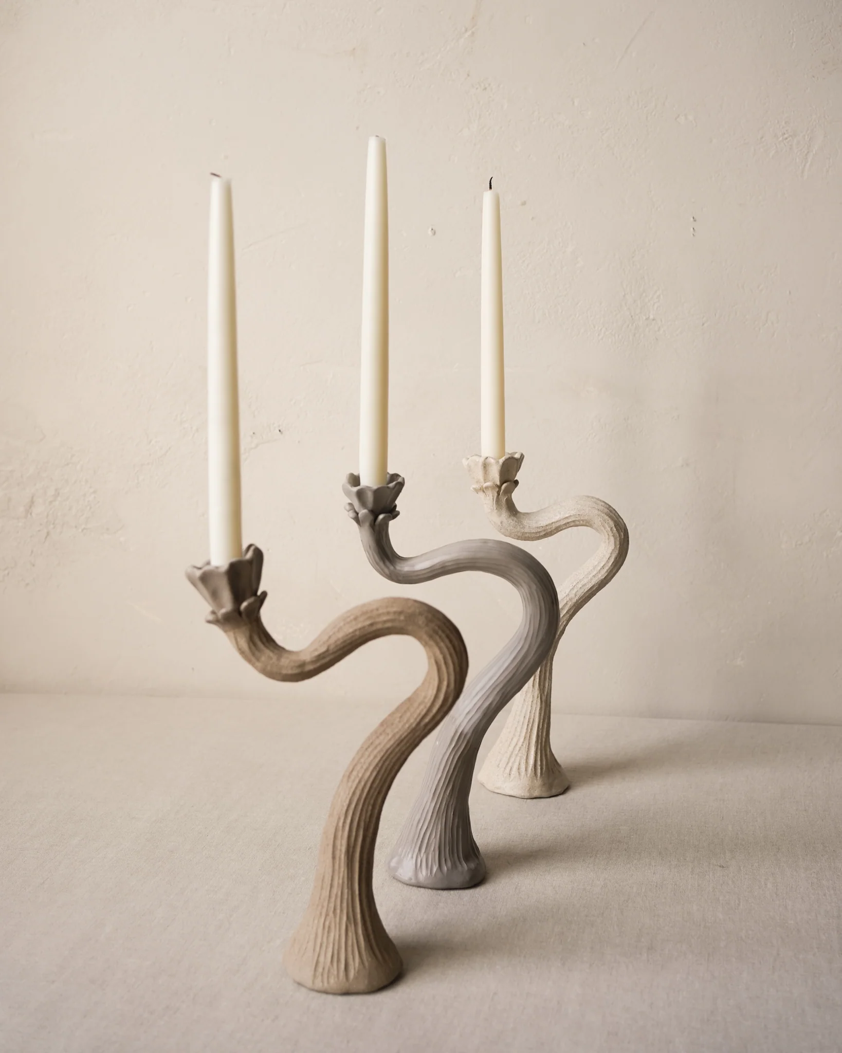 Desert Flower Candlestick Pair