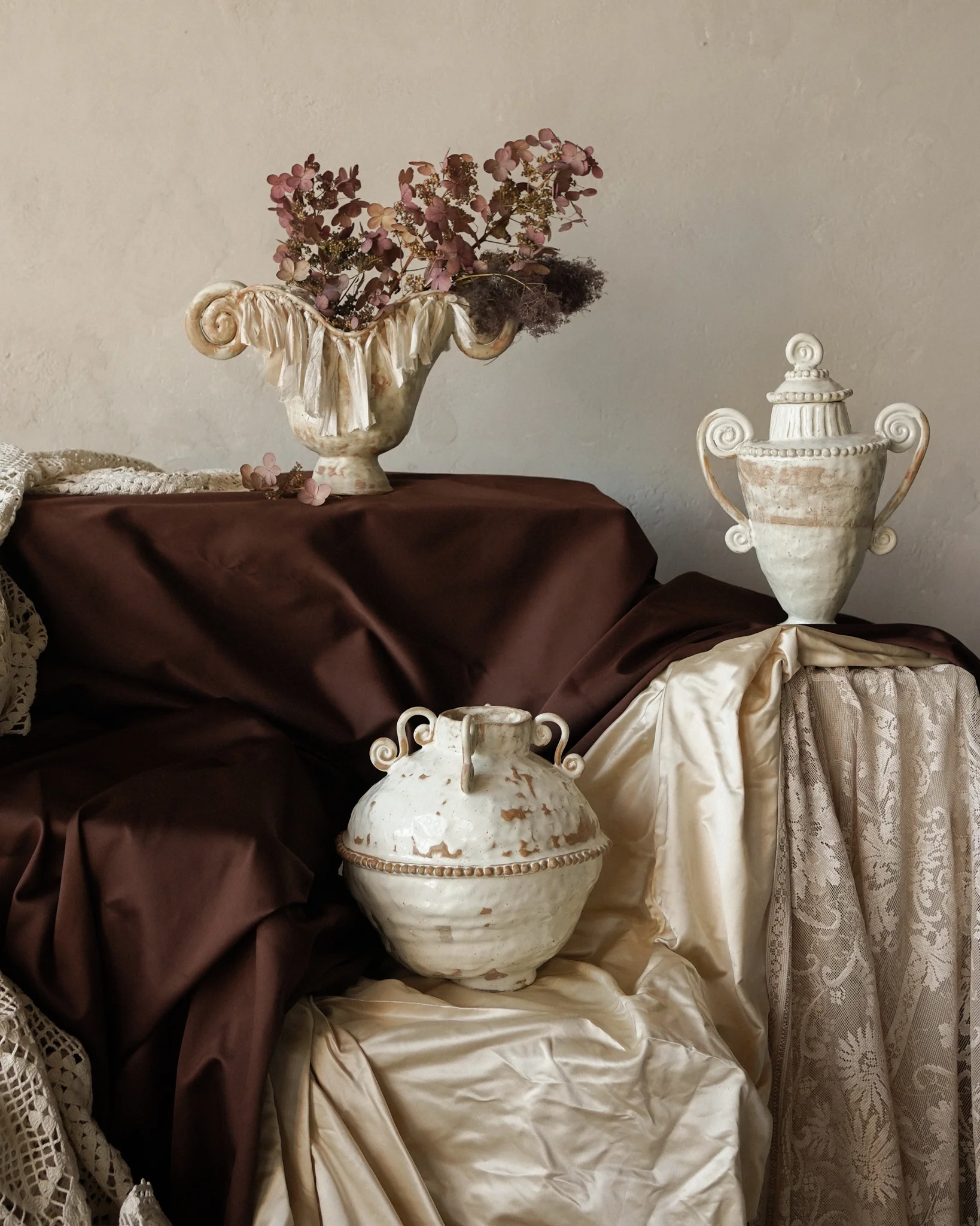 Wonky Cream Beaded Urn - Image 5